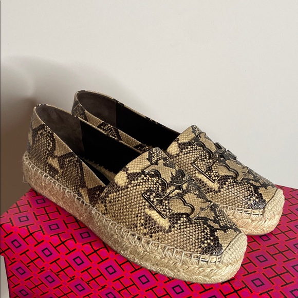 Tory Burch Shoes - Tory Burch | Women’s Ines Snake Print Platform Espadrilles Desert Dusk 8.5